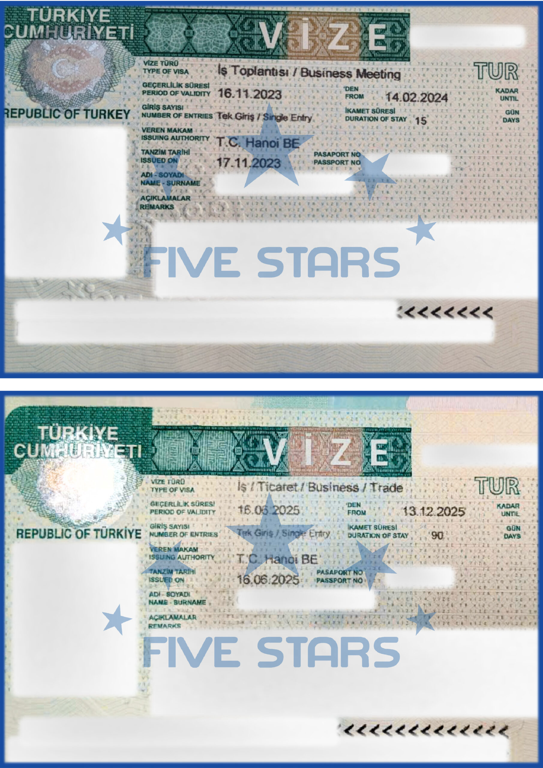 FIVESTARS - VISA IN OUT - TURKEY 1