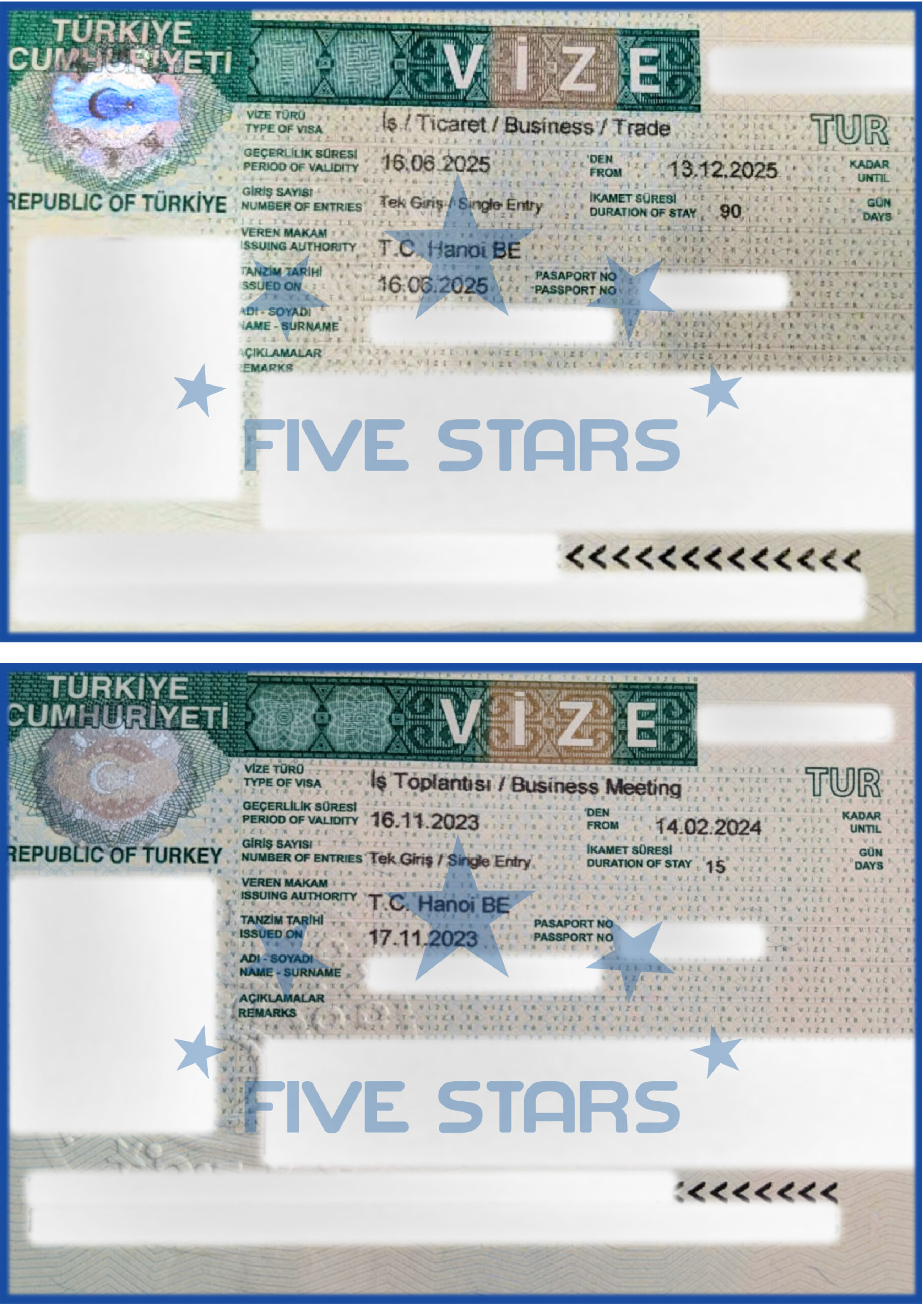 FIVESTARS - VISA IN OUT - TURKEY 2